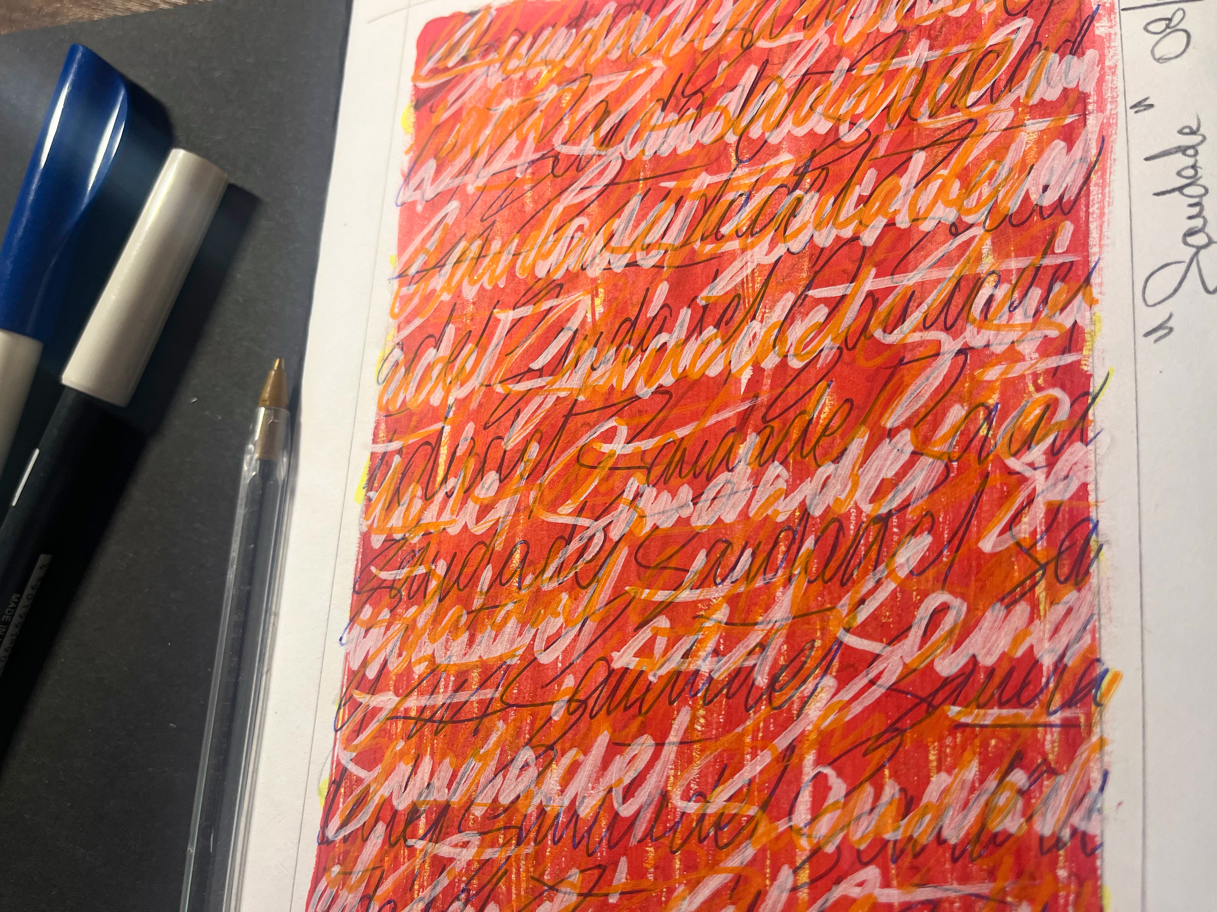 Carnet — recherche Saudade, saturation