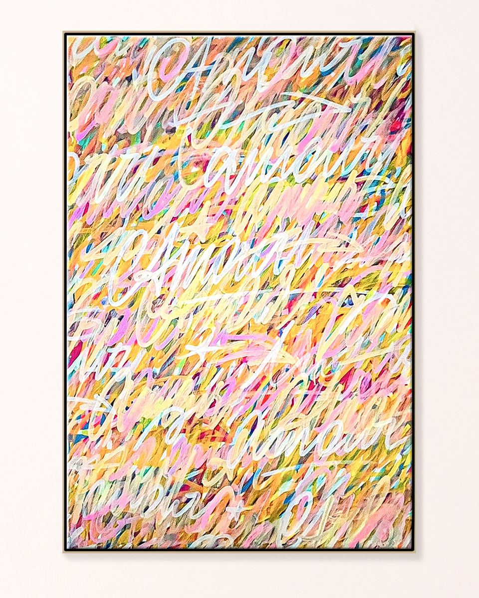 Saturations — Saturations n°10, acrylique et bombe de peinture sur toile, 89 × 116 cm, 2023