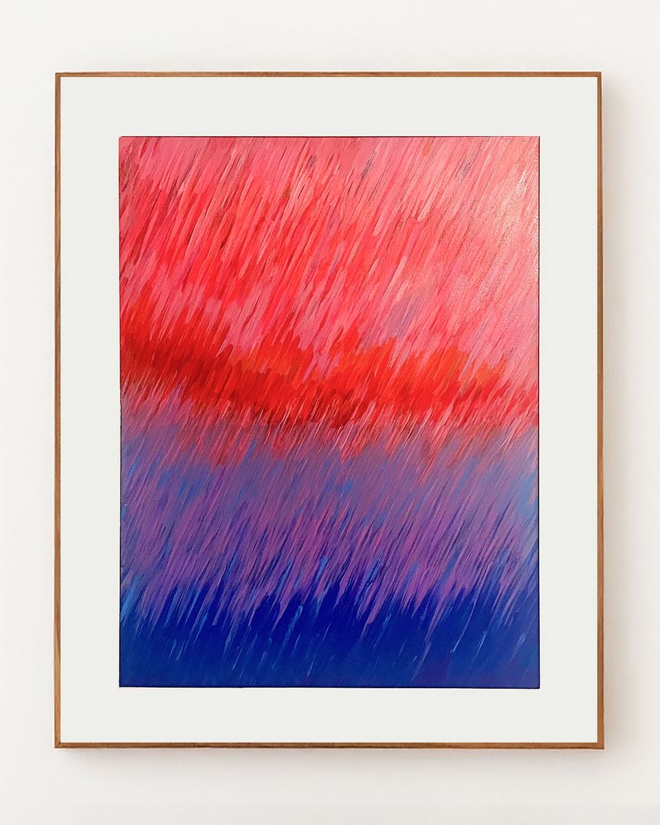 Saturations — Saturations n°16, acrylique et bombe de peinture sur toile, 80 × 100 cm, 2025