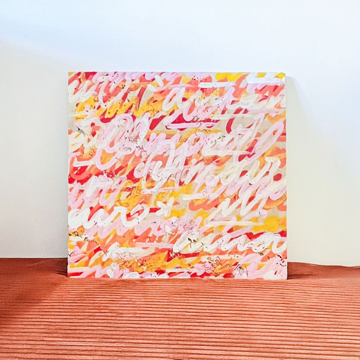 Saturations — Saturations n°3, acrylique sur travertin, 41 × 41 cm, 2022