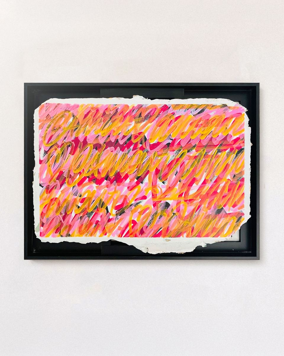 Saturations — Saturations n°8, acrylique et bombe de peinture sur plaque de plâtre recyclée, 70 × 50 cm, 2023