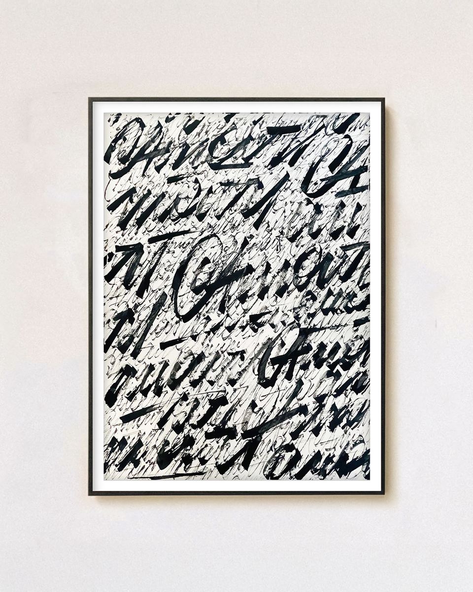 Saturations — Saturations n°9, encre de chine sur carton-bois, 60 × 80 cm, 2023