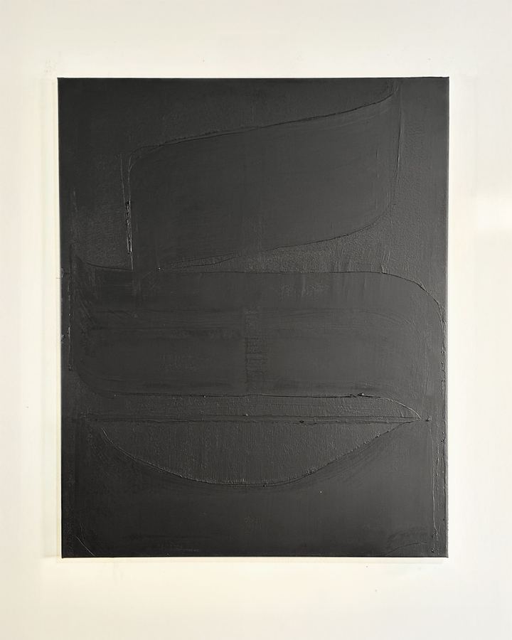Semeia — Accent, acrylique raclée sur toile coton, 80 × 100 cm, 2025