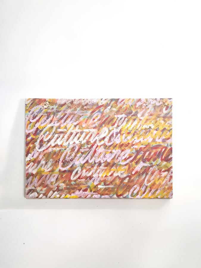 Saturations — Saturations n°11, acrylique sur travertin, 61 × 41 cm, 2023