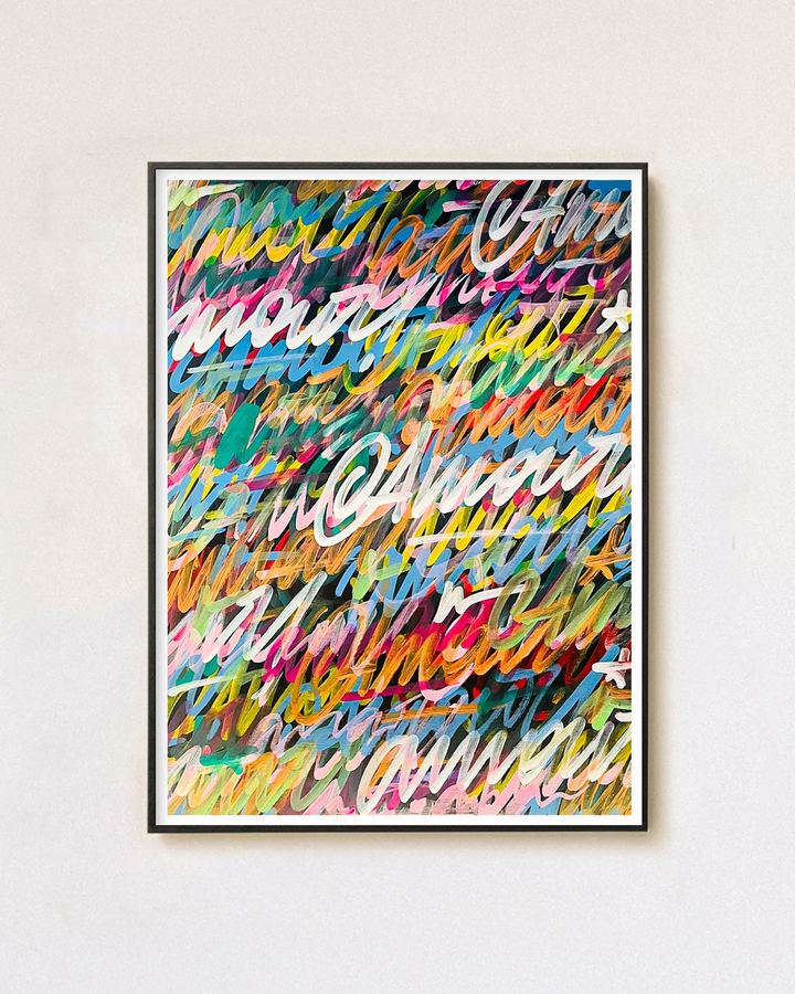 Saturations — Saturations n°12, acrylique et bombe de peinture sur carton-bois, 60 × 80 cm, 2023