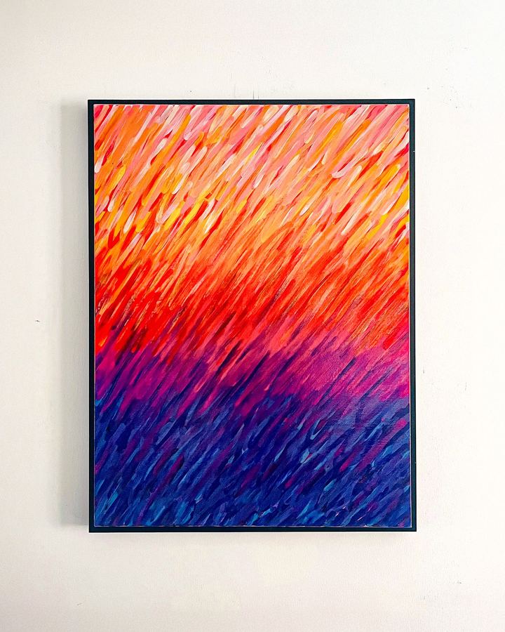 Saturations — Saturations n°14, acrylique et bombe de peinture sur toile coton, 58 × 70 cm, 2024