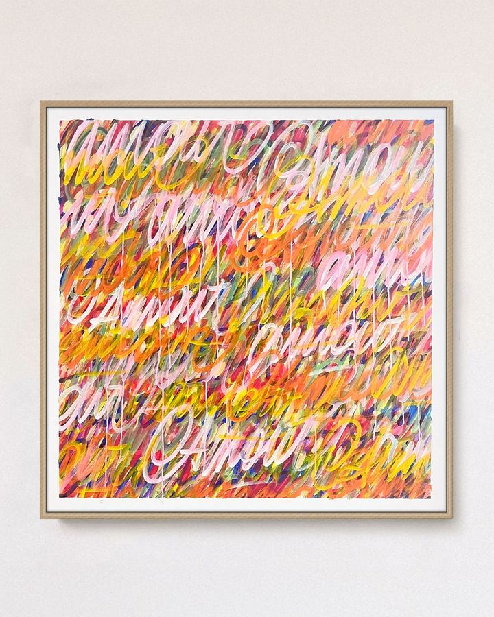 Saturations — Saturations n°7, acrylique et bombe de peinture sur toile coton, 100 × 100 cm, 2023