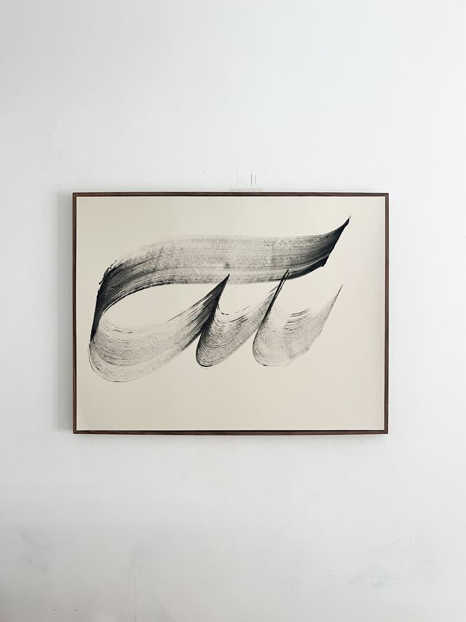 Semeia — mû, encre de chine sur carton-bois, 80 × 60 cm, 2025